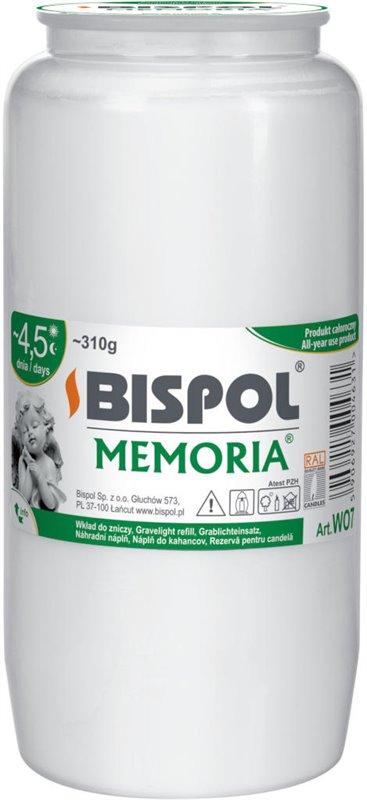 Bispol MEMORIA olejová svíčka W07 bílá