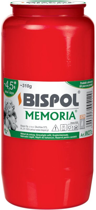 Bispol MEMORIA olejová svíčka W07 červená