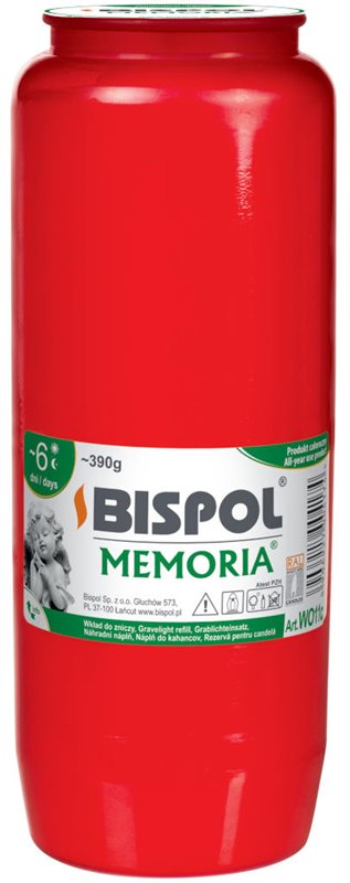 Bispol MEMORIA olejová svíčka W011 červená