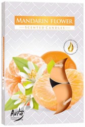 Aura čajová vonná svíčka Květ mandarinky 6ks