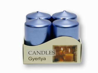 Adventní svíčky 4/40/60 metalik modrá