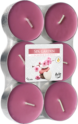 AURA čajová svíčka 6ks MAXI SPA garden