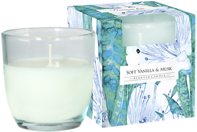 Svíčka vonná svíčka ve skle Soft vanilla - Musk