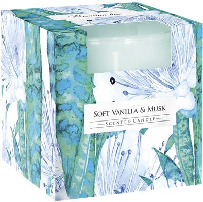 Svíčka vonná svíčka ve skle Soft vanilla - Musk