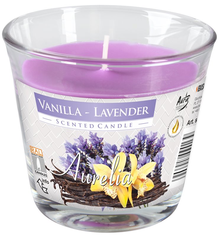 Bispol svíčka vonná ve skle AURELIA květiny - vanilka/levandule