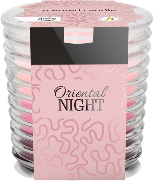 Bispol Tříbarevná vonná svíčka ve skle - Oriental NIGHT