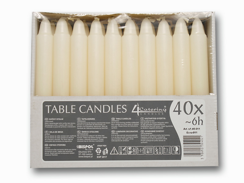 Stolní svíčky 40ks krémová
