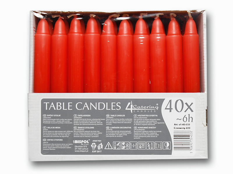 Stolní svíčky 40ks červená