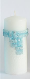 Artman Scarf válec medium-white-light blue