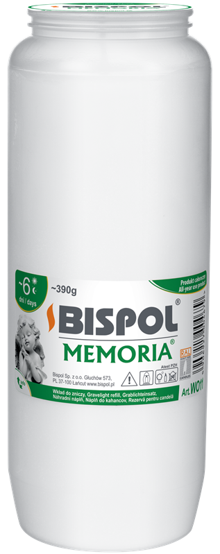 Bispol MEMORIA olejová svíčka W011 bílá