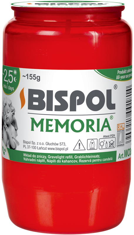 Bispol MEMORIA olejová svíčka W03 červená