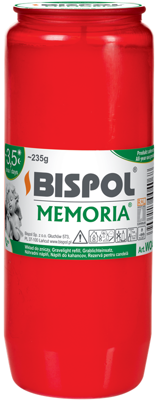 Bispol MEMORIA olejová svíčka W04 červená